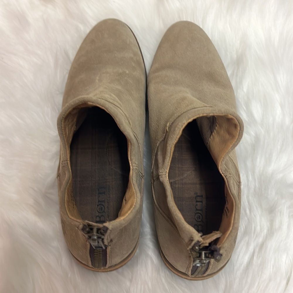 Born Arula F76602 Tan Leather Round Toe Bakc Zip Ankle Booties Size‎ 7 B14B - Picture 8 of 12